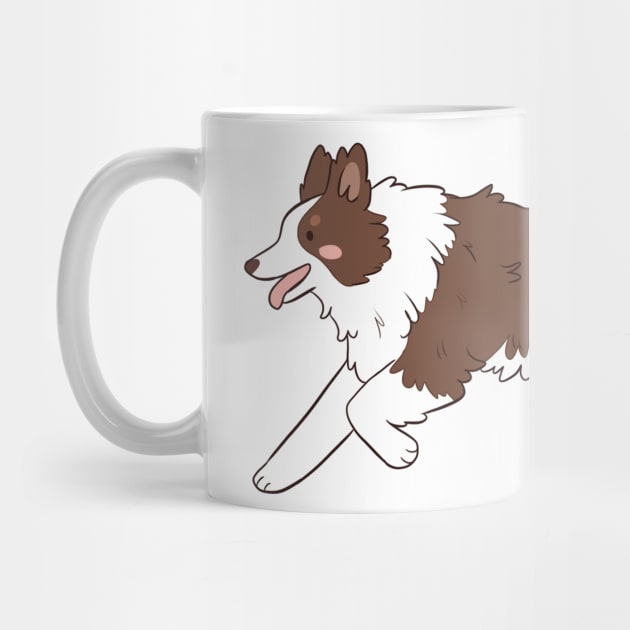 Cute running brown border collie illustration by Yarafantasyart